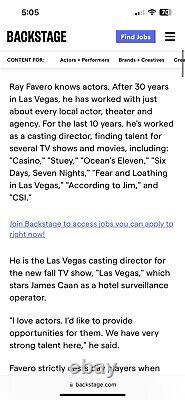 Ocean's 11 Movie Taping Logs Casting Audition Production Used Notes 20 Page Prop
