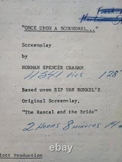Once Upon a Scoundrel (1972) ZERO MOSTEL MOVIE Script by Norman Spencer Graham