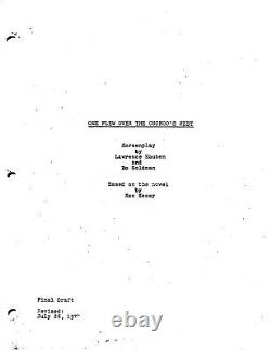One Flew Over the Cuckoo's Nest Jack Nicholson very rare movie screenplay