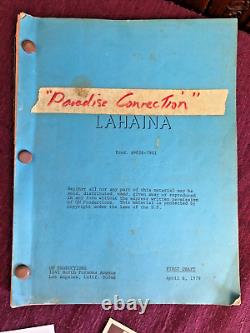 Original 1979 TV MOVIE SCRIPT & CALL SHEETS Buddy Ebsen in PARADISE CONNECTION