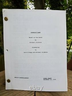 Original 1992 Jurassic Park Movie Script Michael Crighton Jurassic Park Prop