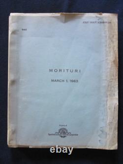 Original 1st Draft Script Morituri Starring Marlon Brando & Yul Brynner