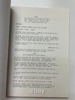 Original Authentic 1995 Toy Story Movie Script, Estate Of Stan Jolley