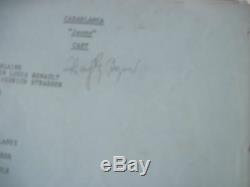Original, Authentic Script of the Movie Casablanca Signed by Bogart HALF PRICE