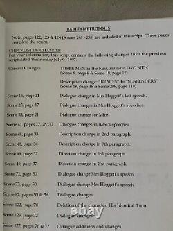 Original Early Draft 1997 Screenplay Babe Pig in the City Movie George Miller