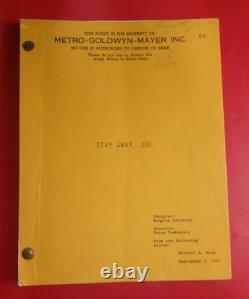 Original Elvis Presley Movie Script Stay Away Joe Numbered Copy 1967