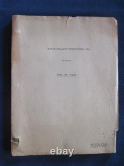 Original Film Noir Script Ring Of Fear Starring Mickey Spillane, Pat O'brien