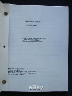 Original REVERSAL OF FORTUNE Script JEREMY IRONS, GLENN CLOSE Film