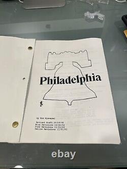 PHILADELPHIA Original 12/1/92 Movie Script Tom Hanks Denzel Washington Prop