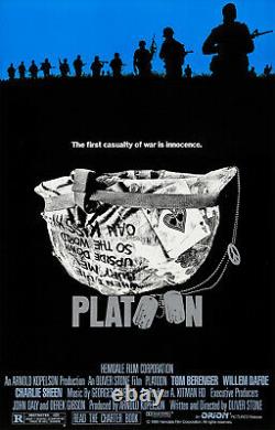 PLATOON / Oliver Stone 1986 Screenplay, Tom Berenger classic Vietnam War film