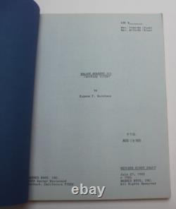 POLICE ACADEMY 3 / Gene Quintano 1985 Movie Script Screenplay, Bubba Smith