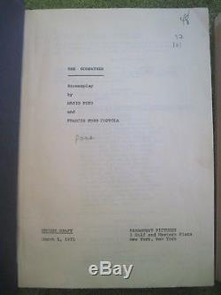 Pair Of Original Film Scripts For The Godfather & The Godfather Part II