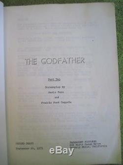 Pair Of Original Film Scripts For The Godfather & The Godfather Part II