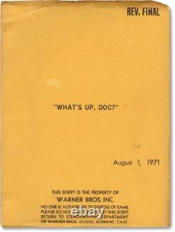 Peter Bogdanovich WHAT'S UP DOC Original screenplay for the 1972 film #160601