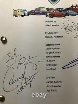 Petty Ratzenberger Waltrip Andretti Signed Disney Cars Full Movie Script Rare