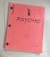 Psycho Movie Script Screenplay Copy Not Official Film Used
