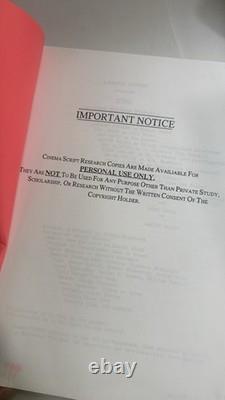 Psycho Movie Script Screenplay Copy Not Official Film Used
