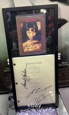 Pulp Fiction Authentic Signed Movie Script w Glass Case Frame & COA Mint