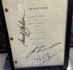 Pulp Fiction Authentic Signed Movie Script w Glass Case Frame & COA Mint