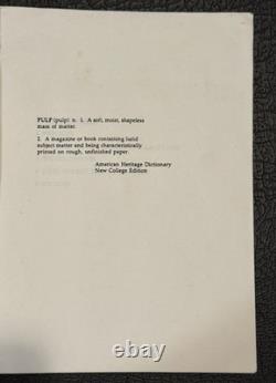 Pulp Fiction Quentin Tarantino & Roger Avery Movie Script Last Draft May 1993