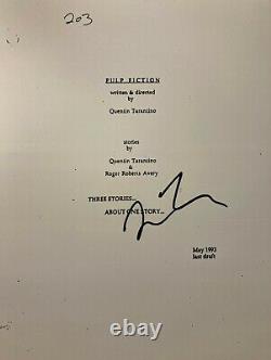 Quentin Tarantino Signed Autograph Rare Draft Pulp Fiction Full Movie Script Coa