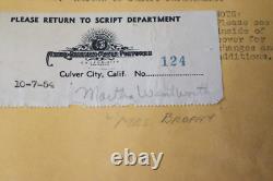 RARE 1954 The Blackboard Jungle Martha Wentworth's Original Movie Script MGM