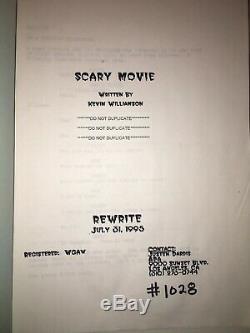 RARE Early Original SCREAM Movie Script- Original Name Scary Movie Wes Craven