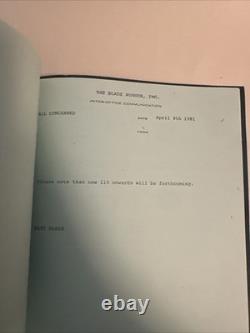 RARE Original BLADE RUNNER Movie Script Screenplay 1982 Harrison Ford Ridley