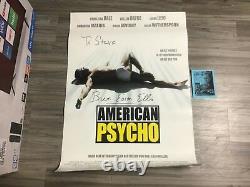 RARE! Signed Bret Easton Ellis German AMERICAN PSYCHO movie Poster 33x23 no book