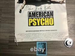 RARE! Signed Bret Easton Ellis German AMERICAN PSYCHO movie Poster 33x23 no book