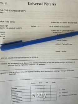 RARE The Bourne Supremacy Full Movie Pitch Script Screenplay + Case Tony Gilroy