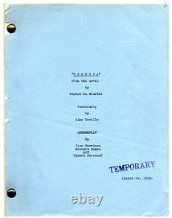 REBECCA (Aug 24, 1939) Film script based on the novel by Daphne du Maurier