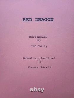 RED DRAGON (2002) Movie Script, Production Binder'Silence of the Lambs' Prequel
