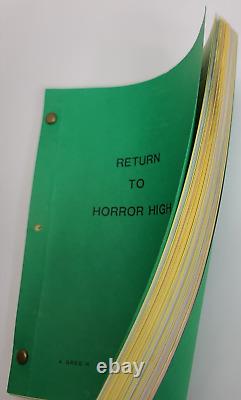 RETURN TO HORROR HIGH / Bill Froehlich 1986 Screenplay, comedy slasher film