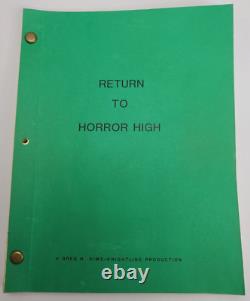 RETURN TO HORROR HIGH / Bill Froehlich 1986 Screenplay, comedy slasher film