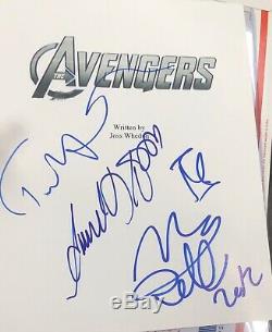 ROBERT DOWNEY JR SAMUEL L JACKSON CAST 4x SIGNED AUTOGRAPH AVENGERS MOVIE SCRIPT