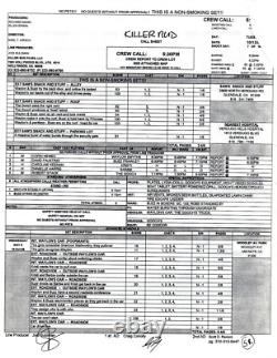ROBERT STACK script owned original Killer Bud film w call sheet & picture ROBERT STACK script owned original Killer Bud film w call sheet & picture