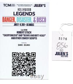 ROBERT STACK script owned original Killer Bud film w call sheet & picture