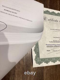 ROMEO + JULIET Original Hand Signed LEONARDO DICAPRIO Movie Script Signature coa
