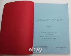 ROSEMARY'S BABY II / Anthony Wilson 1976 TV Movie Script Screenplay, HORROR film