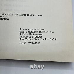 ROZA 1987 Original Script From 10 Day Failed Broadway Musical Dir Harold Prince