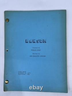 Ransom Unproduced Movie Screenplay 1978 Vintage RARE Anne Charlotte Lindgren