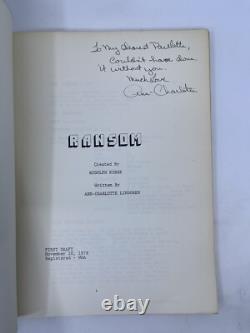 Ransom Unproduced Movie Screenplay 1978 Vintage RARE Anne Charlotte Lindgren