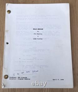 Rare 1994 Billy Madison Original Movie Script Adam Sandler Tim Herily 90s