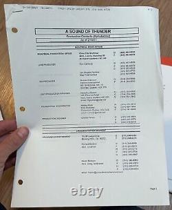 Rare 2001 A Sound Of Thunder Movie Script 2nd Draft Oppenheimer & Donnelly
