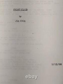 Rare Fight Club Jim Uhls Movie Screenplay Script 1998 Brad Pitt Ed Norton Leto