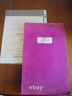 Rare Original OLIVER! Film Script & Oscar Certificate -John Cox Copy