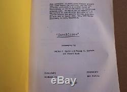 Rare Vintage 1942 Casablanca Original Movie Script Screenplay University Issue