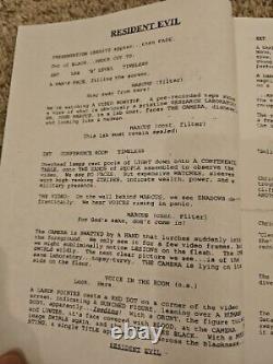 Resident Evil Movie Script George Romero Original First Draft Rare