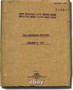 Robert D Webb CARIBBEAN MYSTERY Original screenplay for the 1945 film #137082